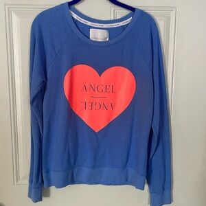 Victoria’s Secret Blue Angel Heart Crewneck Sweatshirt Size medium